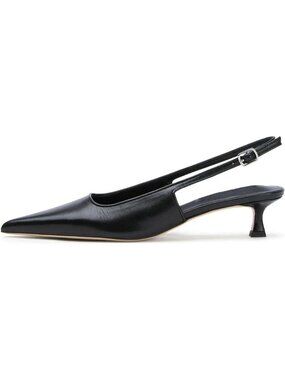 Women's Black-02 Pointed Toe Slingback Kitten Low Heels Pointed Toe Shoes